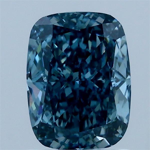 1.56 Carat Cushion Shaped, Ideal Cut, FANCY VIVID BLUE Color, VVS2 Clarity, IGI Certified Lab Grown Diamond