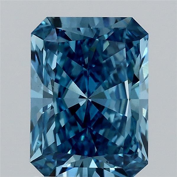 2.07 Carat Radiant Shaped, Ideal Cut, FANCY VIVID BLUE Color, VS1 Clarity, IGI Certified Lab Grown Diamond