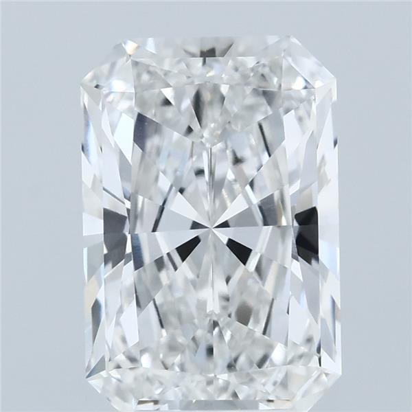 4.09 Carat Radiant Shaped, Ideal Cut, E Color, VVS2 Clarity, IGI Certified Lab Grown Diamond