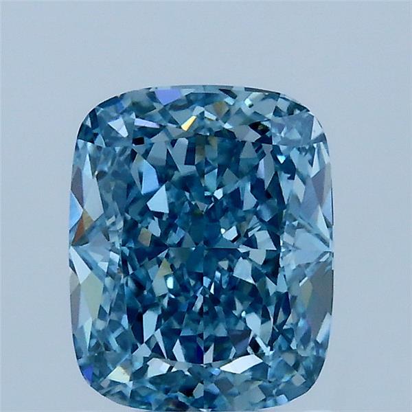 1.53 Carat Cushion Shaped, Ideal Cut, FANCY VIVID BLUE Color, VS1 Clarity, IGI Certified Lab Grown Diamond