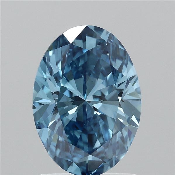 1.52 Carat Oval Shaped, Excellent Cut, FANCY VIVID BLUE Color, VS1 Clarity, IGI Certified Lab Grown Diamond