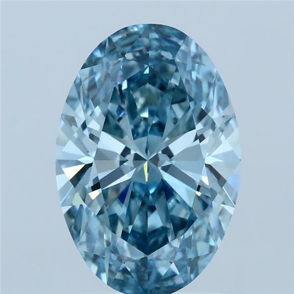 2.33 Carat Oval Shaped, Ideal Cut, FANCY VIVID BLUE Color, VS2 Clarity, IGI Certified Lab Grown Diamond