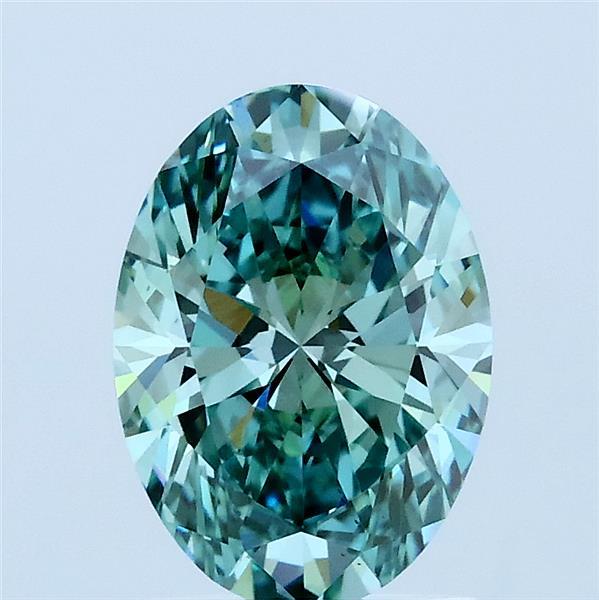 1.50 Carat Oval Shaped, Ideal Cut, FANCY VIVID GREEN Color, VS1 Clarity, IGI Certified Lab Grown Diamond