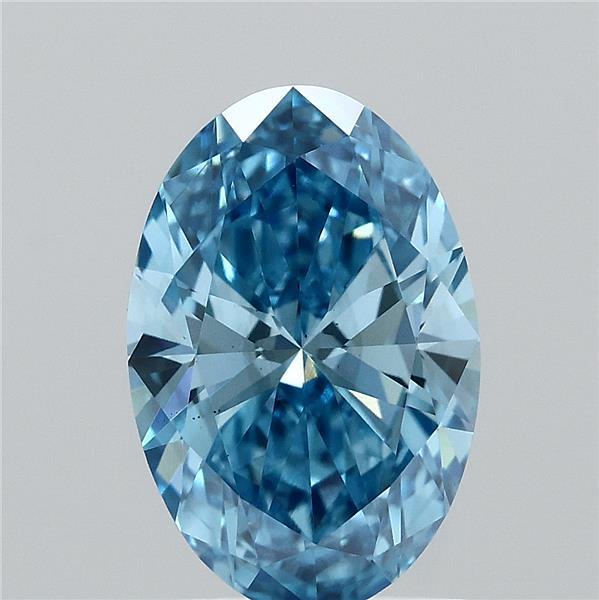 1.50 Carat Oval Shaped, Ideal Cut, FANCY VIVID BLUE Color, VS1 Clarity, IGI Certified Lab Grown Diamond