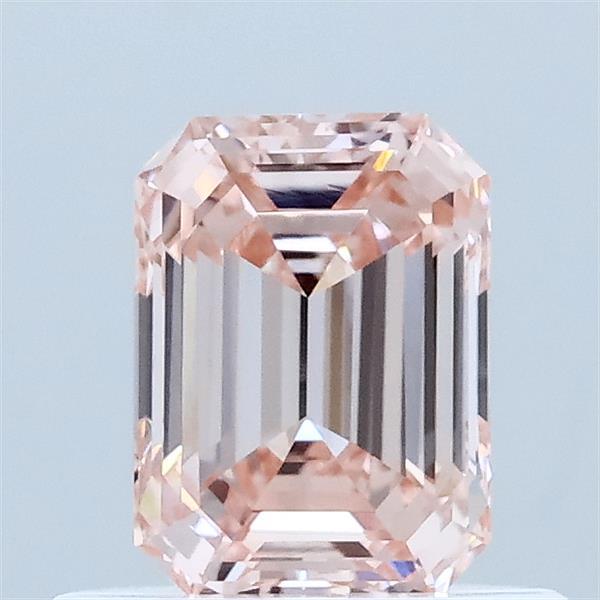 0.61 Carat Emerald Shaped, Ideal Cut, FANCY PINK Color, VS1 Clarity, IGI Certified Lab Grown Diamond
