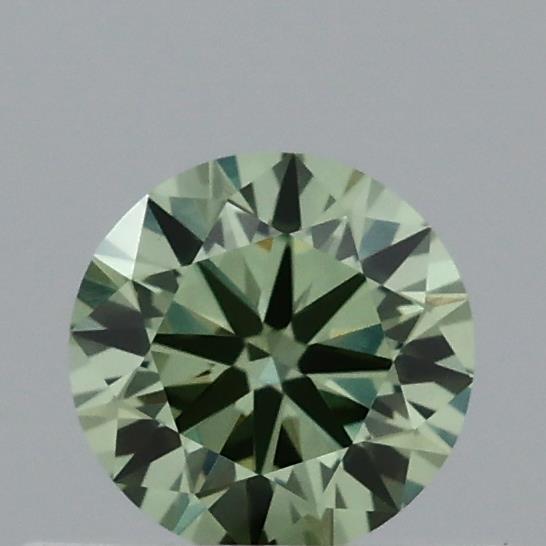 0.40 Carat Round Shaped, Very Good Cut, FANCY VIVID GREEN Color, VVS2 Clarity, IGI Certified Lab Grown Diamond