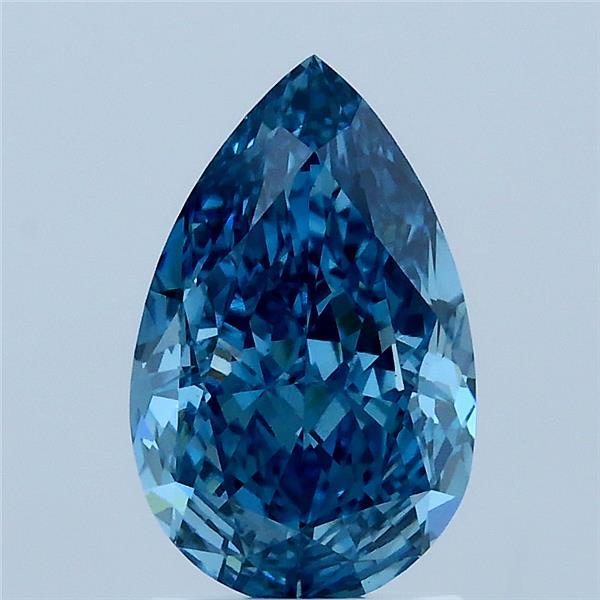 2.05 Carat Pear Shaped, Excellent Cut, FANCY VIVID BLUE Color, VS1 Clarity, IGI Certified Lab Grown Diamond