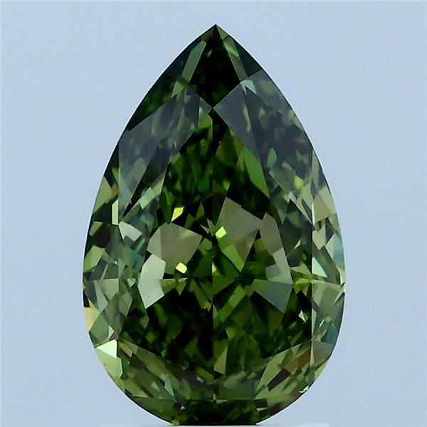 2.08 Carat Pear Shaped, Ideal Cut, FANCY VIVID GREEN Color, VS1 Clarity, IGI Certified Lab Grown Diamond