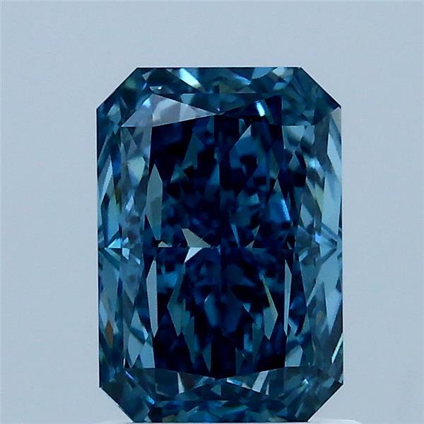 1.55 Carat Radiant Shaped, Ideal Cut, FANCY VIVID BLUE Color, VS1 Clarity, IGI Certified Lab Grown Diamond