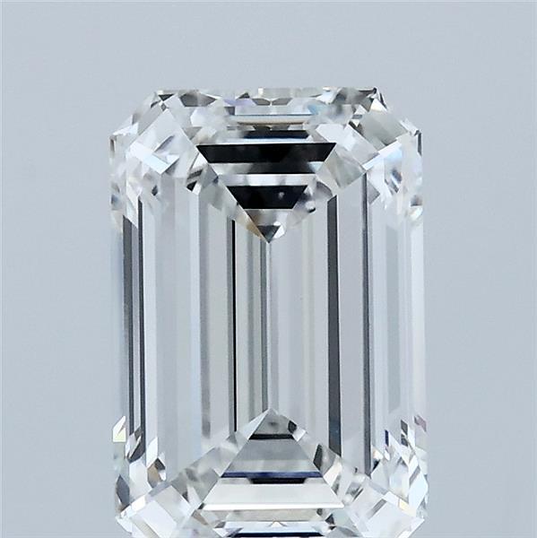 2.05 Carat Emerald Shaped, Ideal Cut, F Color, VVS2 Clarity, IGI Certified Lab Grown Diamond