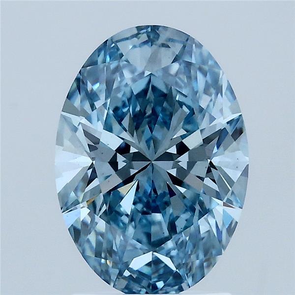 2.01 Carat Oval Shaped, Ideal Cut, FANCY VIVID BLUE Color, VS2 Clarity, IGI Certified Lab Grown Diamond