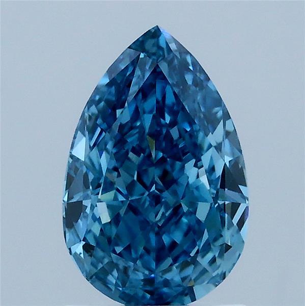 1.58 Carat Pear Shaped, Excellent Cut, FANCY VIVID BLUE Color, VS1 Clarity, IGI Certified Lab Grown Diamond