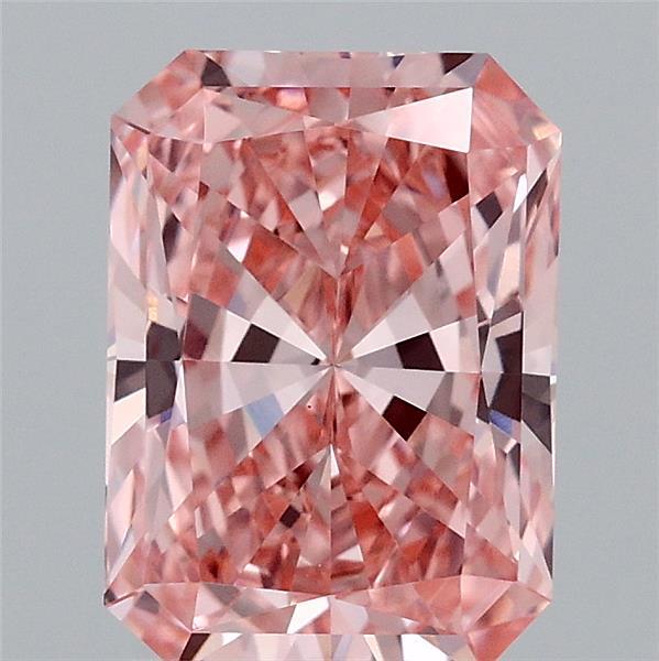 2.05 Carat Radiant Shaped, Ideal Cut, FANCY VIVID PINK Color, VS1 Clarity, IGI Certified Lab Grown Diamond