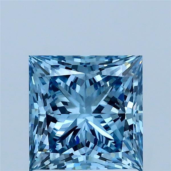 1.53 Carat Princess Shaped, Ideal Cut, FANCY VIVID BLUE Color, VS1 Clarity, IGI Certified Lab Grown Diamond
