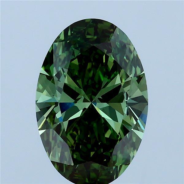 2.01 Carat Oval Shaped, Ideal Cut, FANCY VIVID GREEN Color, VVS2 Clarity, IGI Certified Lab Grown Diamond
