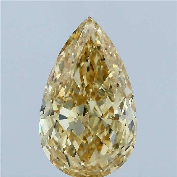 3.26 Carat Pear Shaped, Excellent Cut, FANCY INTENSE YELLOW Color, VVS2 Clarity, IGI Certified Lab Grown Diamond