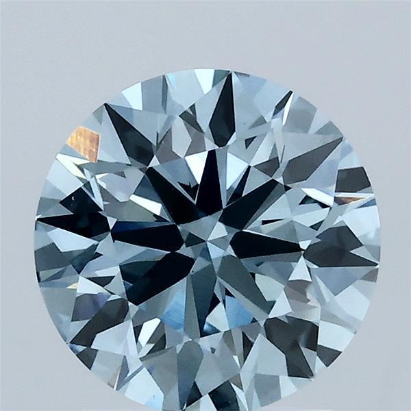 1.81 Carat Round Shaped, Ideal Cut, FANCY VIVID BLUE Color, VS1 Clarity, IGI Certified Lab Grown Diamond