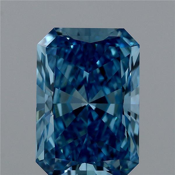 3.07 Carat Radiant Shaped, Ideal Cut, FANCY VIVID BLUE Color, VS1 Clarity, IGI Certified Lab Grown Diamond