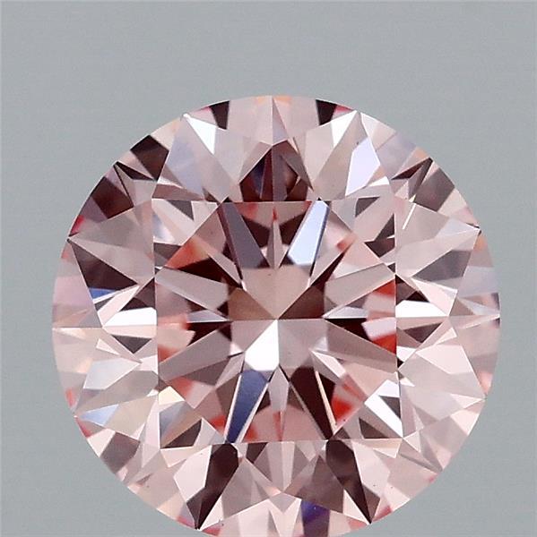 1.92 Carat Round Shaped, Excellent Cut, FANCY INTENSE PINK Color, VS1 Clarity, IGI Certified Lab Grown Diamond