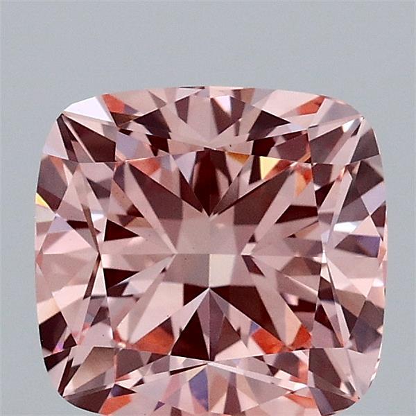 1.85 Carat Cushion Shaped, Ideal Cut, FANCY INTENSE PINK Color, VVS2 Clarity, IGI Certified Lab Grown Diamond