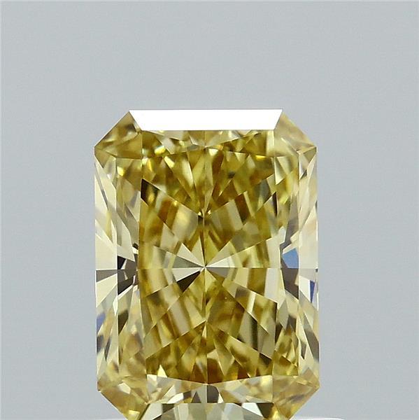 1.03 Carat Radiant Shaped, Ideal Cut, FANCY YELLOW Color, VVS2 Clarity, IGI Certified Lab Grown Diamond