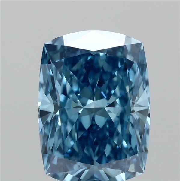 2.03 Carat Cushion Shaped, Ideal Cut, FANCY VIVID BLUE Color, VS1 Clarity, IGI Certified Lab Grown Diamond