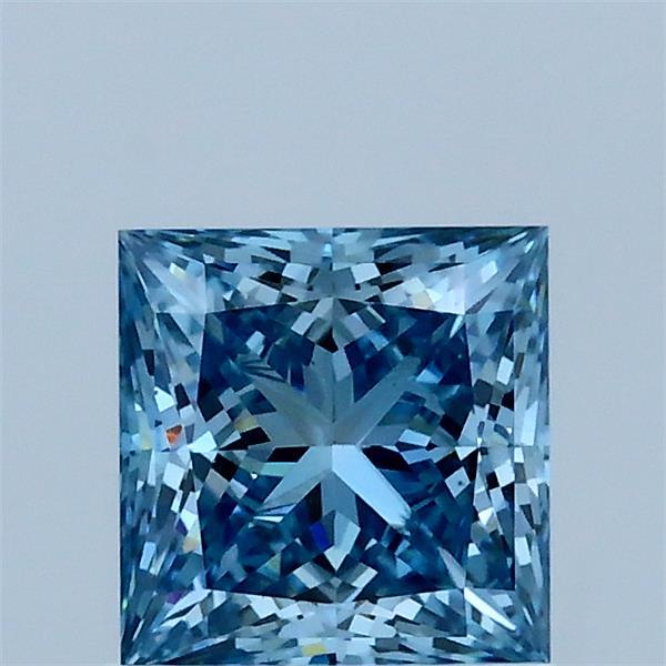 1.02 Carat Princess Shaped, Ideal Cut, FANCY VIVID BLUE Color, VS1 Clarity, IGI Certified Lab Grown Diamond
