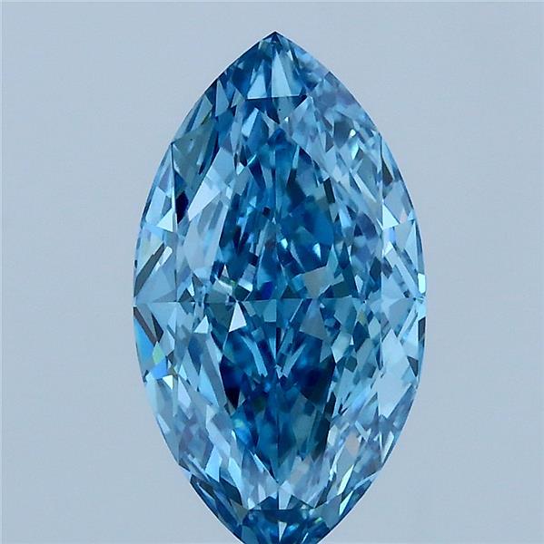 2.09 Carat Marquise Shaped, Ideal Cut, FANCY VIVID BLUE Color, VS1 Clarity, IGI Certified Lab Grown Diamond