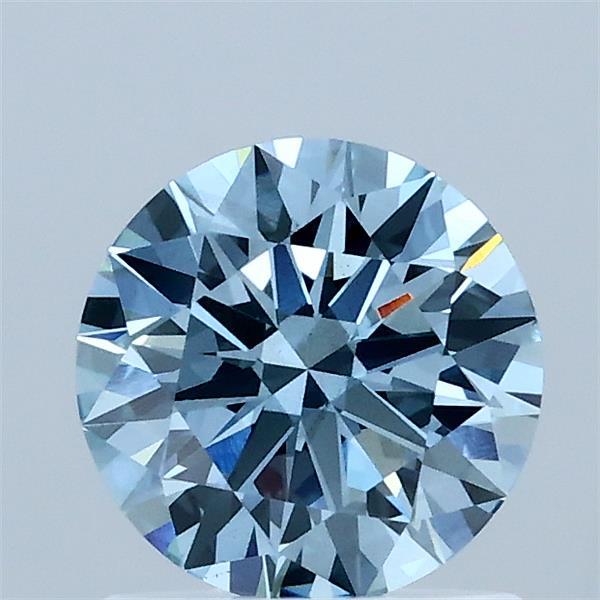 1.06 Carat Round Shaped, Ideal Cut, FANCY VIVID BLUE Color, VS2 Clarity, IGI Certified Lab Grown Diamond