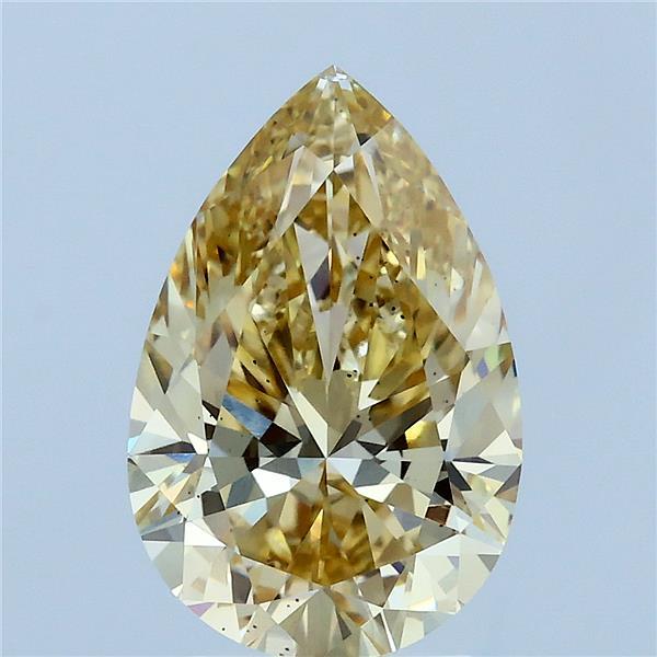 3.00 Carat Pear Shaped, Excellent Cut, FANCY INTENSE YELLOW Color, VS2 Clarity, IGI Certified Lab Grown Diamond
