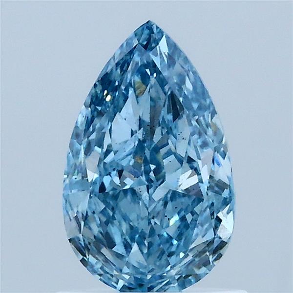 1.04 Carat Pear Shaped, Very Good Cut, FANCY VIVID BLUE Color, VS2 Clarity, IGI Certified Lab Grown Diamond