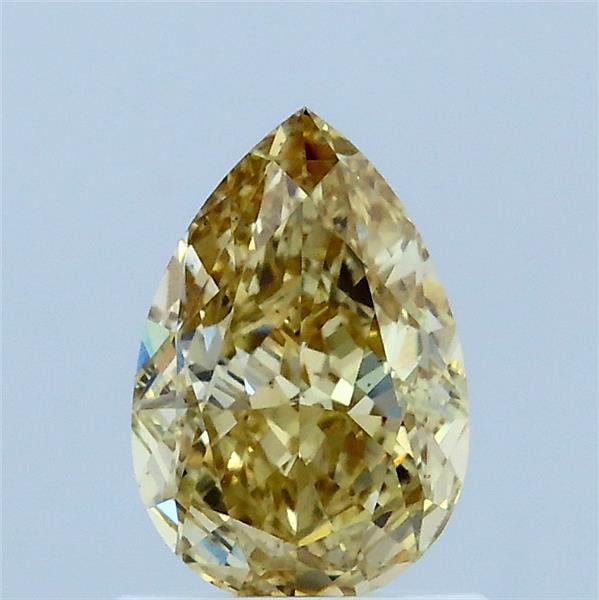 1.09 Carat Pear Shaped, Excellent Cut, FANCY INTENSE YELLOW Color, VS2 Clarity, IGI Certified Lab Grown Diamond