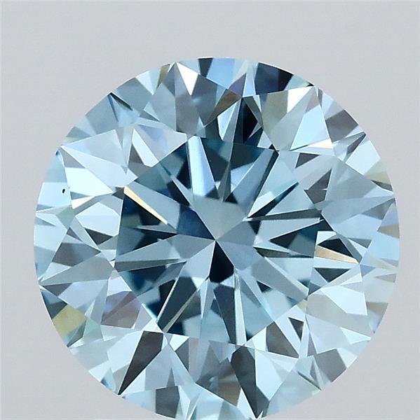 2.74 Carat Round Shaped, Excellent Cut, FANCY VIVID BLUE Color, VS1 Clarity, IGI Certified Lab Grown Diamond