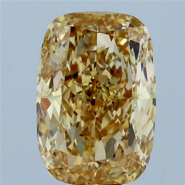 3.02 Carat Cushion Shaped, Ideal Cut, FANCY YELLOW Color, VVS2 Clarity, IGI Certified Lab Grown Diamond