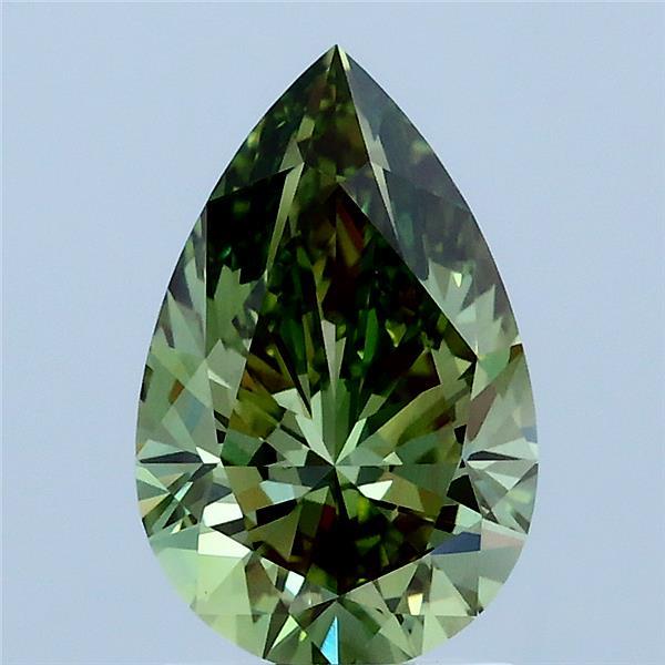 1.66 Carat Pear Shaped, Ideal Cut, FANCY VIVID GREEN Color, VS1 Clarity, IGI Certified Lab Grown Diamond