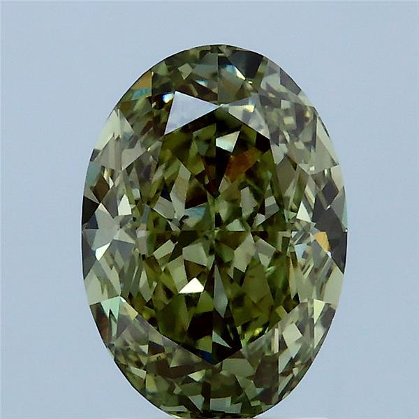 2.55 Carat Oval Shaped, Very Good Cut, FANCY INTENSE GREEN Color, VVS2 Clarity, IGI Certified Lab Grown Diamond