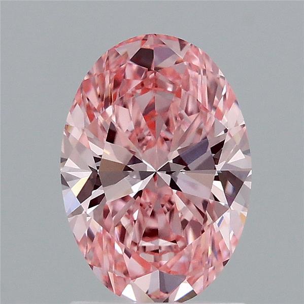 1.57 Carat Oval Shaped, Ideal Cut, FANCY VIVID PINK Color, VVS2 Clarity, IGI Certified Lab Grown Diamond