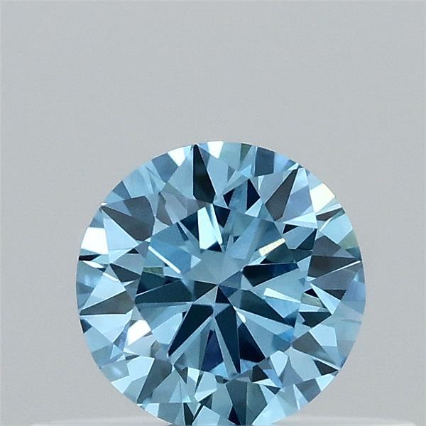 0.31 Carat Round Shaped, Ideal Cut, FANCY VIVID BLUE Color, VVS2 Clarity, IGI Certified Lab Grown Diamond