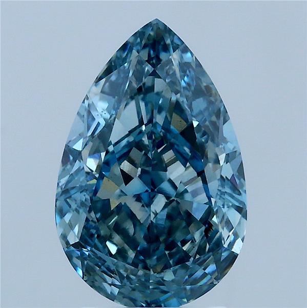 3.16 Carat Pear Shaped, Ideal Cut, FANCY VIVID BLUE Color, VS1 Clarity, IGI Certified Lab Grown Diamond