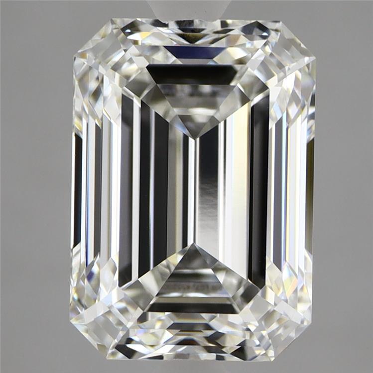3.97 Carat Emerald Shaped, Ideal Cut, F Color, VVS2 Clarity, IGI Certified Lab Grown Diamond