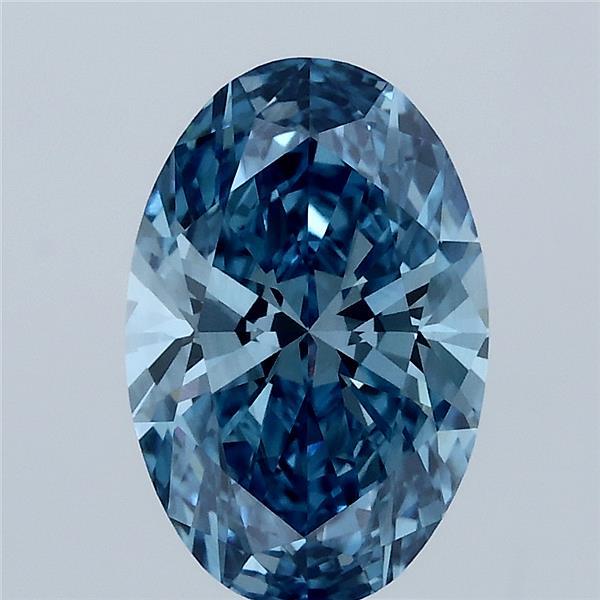 2.03 Carat Oval Shaped, Ideal Cut, FANCY VIVID BLUE Color, VS1 Clarity, IGI Certified Lab Grown Diamond