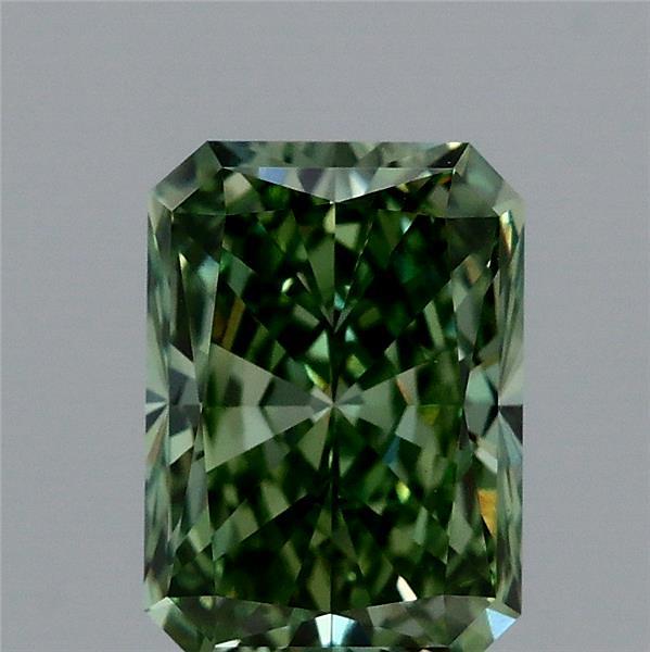 1.51 Carat Radiant Shaped, Excellent Cut, FANCY VIVID GREEN Color, VVS2 Clarity, IGI Certified Lab Grown Diamond