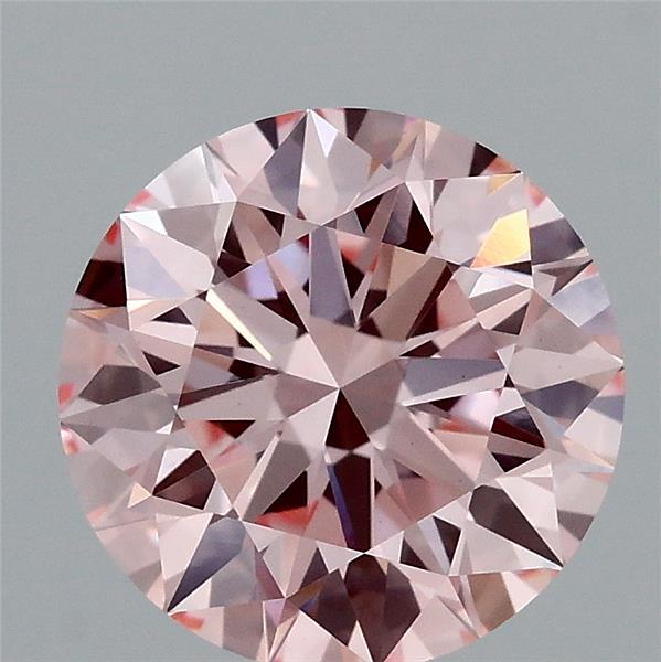 2.24 Carat Round Shaped, Ideal Cut, FANCY INTENSE PINK Color, VS1 Clarity, IGI Certified Lab Grown Diamond