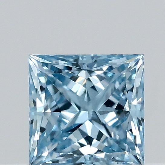 0.30 Carat Princess Shaped, Excellent Cut, FANCY VIVID BLUE Color, VVS1 Clarity, IGI Certified Lab Grown Diamond