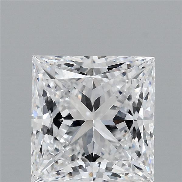 3.16 Carat Princess Shaped, Excellent Cut, D Color, VVS2 Clarity, IGI Certified Lab Grown Diamond