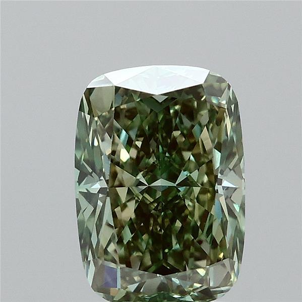 2.01 Carat Cushion Shaped, Excellent Cut, FANCY VIVID GREEN Color, VS1 Clarity, IGI Certified Lab Grown Diamond
