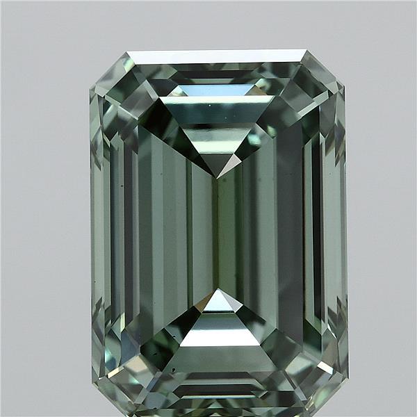 6.16 Carat Emerald Shaped, Ideal Cut, FANCY VIVID GREEN Color, VS1 Clarity, IGI Certified Lab Grown Diamond
