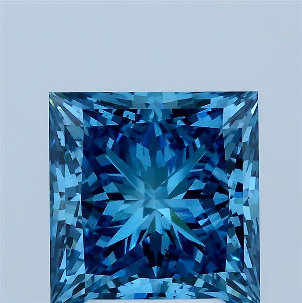 3.03 Carat Princess Shaped, Ideal Cut, FANCY VIVID BLUE Color, SI1 Clarity, IGI Certified Lab Grown Diamond