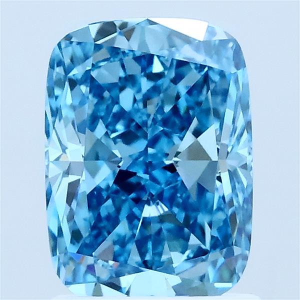1.56 Carat Cushion Shaped, Ideal Cut, FANCY VIVID BLUE Color, VS1 Clarity, IGI Certified Lab Grown Diamond