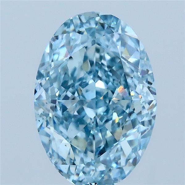 3.02 Carat Oval Shaped, Very Good Cut, FANCY VIVID BLUE Color, VS1 Clarity, IGI Certified Lab Grown Diamond